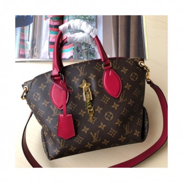 Louis Vuitton Monogram Flower Zipped Tote Shoulder Bag,29cm - 루이비통 모노그램 플라워 지퍼 토트 숄더백  M44359,LOUB1021,29cm,브라운+와인