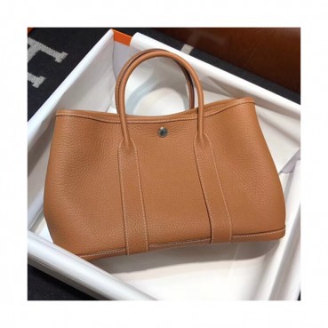 Hermes Garden Party Leather Tote Bag,30cm - 에르메스 가든파티 레더 여성용 토트백 HERB0647, 30cm,카멜