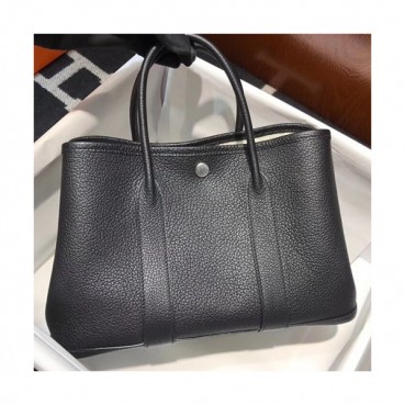 Hermes Garden Party Leather Tote Bag,36cm - 에르메스 가든파티 레더 여성용 토트백 HERB0646, 36cm,블랙