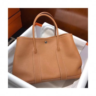 Hermes Garden Party Leather Tote Bag,36cm - 에르메스 가든파티 레더 여성용 토트백 HERB0643, 36cm,카멜