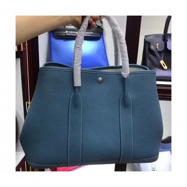 Hermes Garden Party TC Leather Tote Bag,36cm - 에르메스 가든파티 TC 레더 여성용 토트백 HERB0641, 36cm,블루