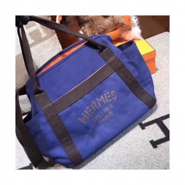 Hermes Canvas Tote Shoulder Shopper Bag  - 에르메스 캔버스 여성용 토트 숄더 쇼퍼백 HERB0613,블루