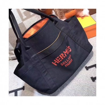 Hermes Canvas Tote Shoulder Shopper Bag  - 에르메스 캔버스 여성용 토트 숄더 쇼퍼백 HERB0612,블랙