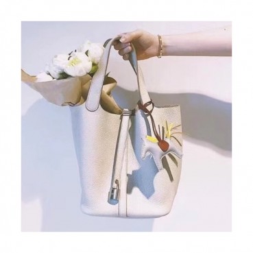 Hermes Picotin Lock Leather Tote Bag,18cm - 에르메스 피코탄 락 레더 여성용 토트백 HERB0579, 18cm,크림