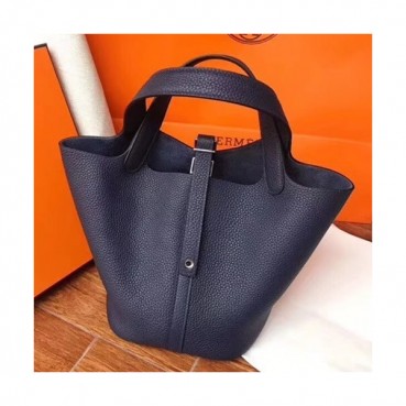 Hermes Picotin Lock Leather Tote Bag,18cm - 에르메스 피코탄 락 레더 여성용 토트백 HERB0578, 18cm,네이비