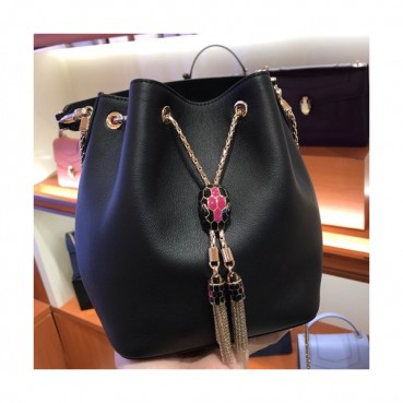 Bvlgari 2019 Tote Shoulder Bucket Bag,20CM - 불가리 2019 토트 숄더 버킷백,BVLB0089,20cm,블랙