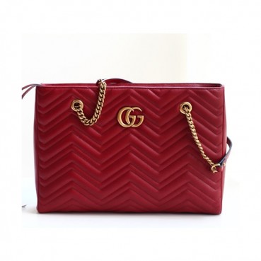 Gucci Marmont Matlase Tote Shoulder Bag,38.5CM - 구찌 마몬트 마틀라세 토트 숄더백 524578,GUB0453,38.5cm,레드