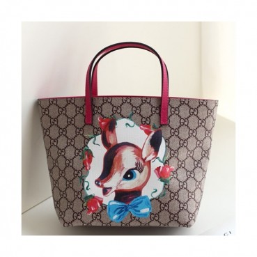 Gucci Supreme Mini Tote Bag,21CM - 구찌 수프림 여성용 토트백 410812,GUB0362,21CM,브라운