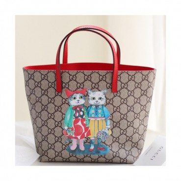 Gucci Supreme Mini Tote Bag,21CM - 구찌 수프림 여성용 토트백 410812,GUB0359,21CM,브라운