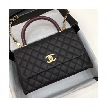 Chanel 2018 Chain Tote Shoulder Bag,28CM - 샤넬 2018 체인 토트 숄더백,CHAB0572,28CM,블랙(금장)