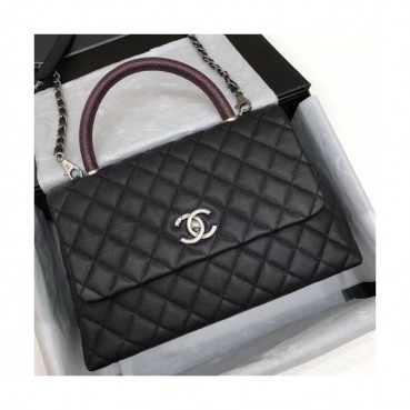 Chanel 2018 Chain Tote Shoulder Bag,28CM - 샤넬 2018 체인 토트 숄더백,CHAB0571,28CM,블랙(은장)