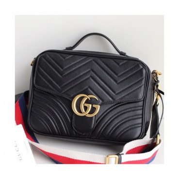 Gucci Marmont Matlase Tote Shoulder Bag,25CM - 구찌 마몬트 마틀라세 토트 숄더백 498100,GUB0295,25cm,블랙