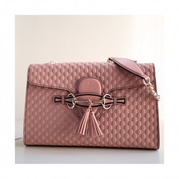 Gucci Microssima Emily Leather Chain Tote Bag,30CM - 구찌 마이크로시마 에밀리 레더 체인 크로스백 449635,GUB0276 ,30cm,핑크
