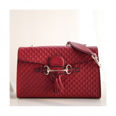 Gucci Microssima Emily Leather Chain Tote Bag,30CM - 구찌 마이크로시마 에밀리 레더 체인 크로스백 449635 ,GUB0274,30cm,레드