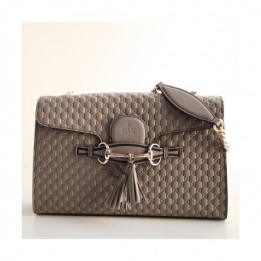 Gucci Microssima Emily Leather Chain Tote Bag,30CM - 구찌 마이크로시마 에밀리 레더 체인 크로스백 449635,GUB0273 ,30cm,그레이