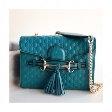 Gucci Microssima Emily Leather Chain Tote Bag,18CM - 구찌 마이크로시마 에밀리 레더 체인 크로스백 449636 ,GUB0270,18cm,블루