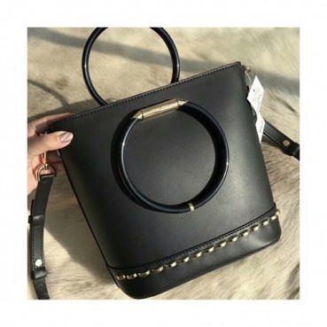 Michael Kors Leather Bucket Tote Shoulder Bag, 22.5CM - 마이클 코어스 레더 버킷 토트 숄더백 ,MKB0257, 22.5CM,블랙