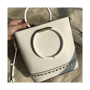 Michael Kors Leather Bucket Tote Shoulder Bag, 22.5CM - 마이클 코어스 레더 버킷 토트 숄더백 ,MKB0257, 22.5CM,화이트