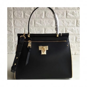 Michael Kors Leather Jasmine Mercer Lock Tote Shoulder Bag, 28CM - 마이클 코어스 레더 자스민 머서 락 토트 숄더백 ,MKB0251, 28CM,블랙