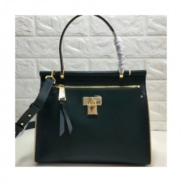 Michael Kors Leather Jasmine Mercer Lock Tote Shoulder Bag, 28CM - 마이클 코어스 레더 자스민 머서 락 토트 숄더백 ,MKB0250, 28CM,다크그린