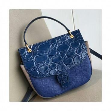 Tory Burch Leather Mcgraw Embossed Satchel Tote Shoulder Bag,25.5cm - 토리버치 맥그로우 레더 앰보스드 사첼 토트 숄더백 TBB0187,25.5cm,블루