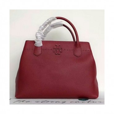 Tory Burch Leather Mcgraw Triple-Compartment Satchel Tote Shoulder Bag,35cm 