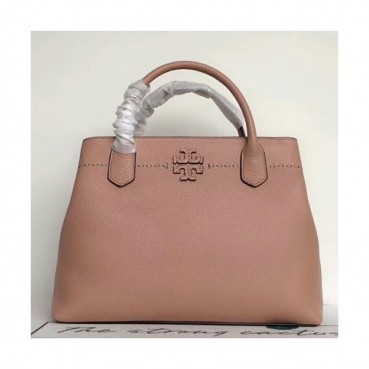 Tory Burch Leather Mcgraw Triple-Compartment Satchel Tote Shoulder Bag,35cm 
