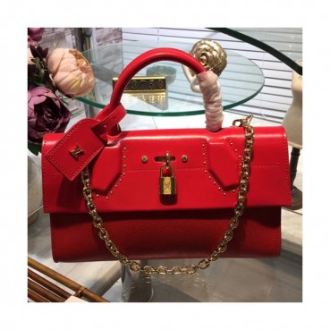 Louis Vuitton Pochette City Steamer Tote Shoulder Bag,28.5cm - 루이비통 포쉐트 시티 스티머 토트 숄더백  M54925,LOUB0978,28.5cm,레드