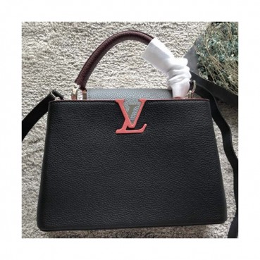 Louis Vuitton Capucines Tote Shoulder Bag,27cm- 루이비통 카푸신 토트 숄더백  M94517,LOUB0811 ,27cm,블랙+그레이(레드)