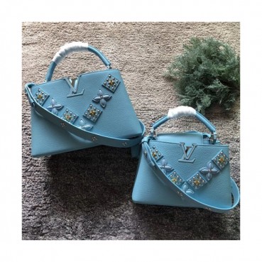 [커스텀급]Louis Vuitton Capucines Flower Smile Tote Shoulder Bag,27/31.5cm - 루이비통 카푸신 플라워 스마일 토트 숄더백  M51384,LOUB0537 ,27/31.5cm,블루