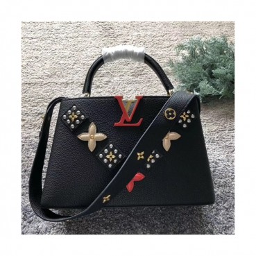 [커스텀급]Louis Vuitton Capucines Flower Smile Tote Shoulder Bag,27/31.5cm - 루이비통 카푸신 플라워 스마일 토트 숄더백  M51384,LOUB0536 ,27/31.5cm,블랙