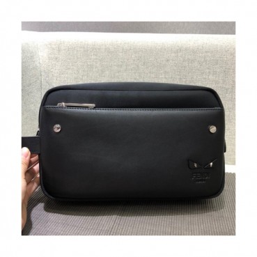 Fendi Leather & Nylon Hand Bag ,26CM - 펜디 레더&나일론 남성용 핸드백  FENB0054,26CM,블랙