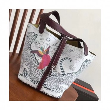 Hermes Picotin Lock Togo Leather Tote Bag,22cm - 에르메스 피코탄 락 토고 레더 여성용 토트백 HERB0506, 22cm,화이트