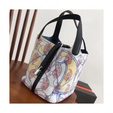 Hermes Picotin  Lock Togo Leather Tote Bag,22cm - 에르메스 피코탄 락 토고 레더 여성용 토트백 HERB0505, 22cm,화이트