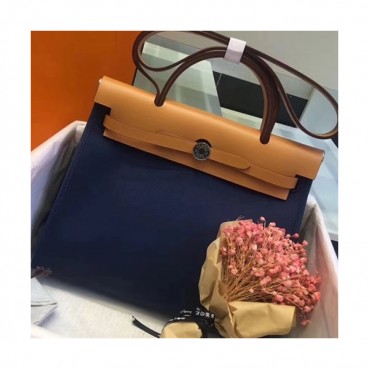 Hermes Herbag Canvas Tote Shoulder Bag ,31cm - 에르메스 허백 캔버스 남여공용 토트 숄더백 HERB0469,31cm,네이비