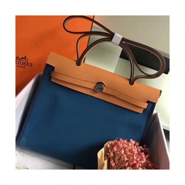 Hermes Herbag Canvas Tote Shoulder Bag ,31cm - 에르메스 허백 캔버스 남여공용 토트 숄더백 HERB0459,31cm,다크블루