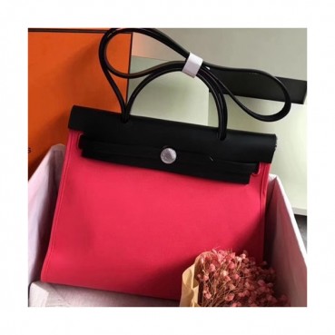 Hermes Herbag Canvas Tote Shoulder Bag ,31cm - 에르메스 허백 캔버스 남여공용 토트 숄더백 HERB0453,31cm,핑크