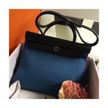 Hermes Herbag Canvas Tote Shoulder Bag ,31cm - 에르메스 허백 캔버스 남여공용 토트 숄더백 HERB0451,31cm,다크블루