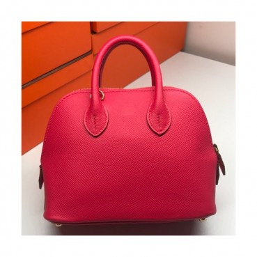 Hermes Mini Bolide Epsom Leather Tote Bag ,18cm - 에르메스 미니 볼리드 엡송 레더 여성용 토트백 HERB0398,18cm,핑크