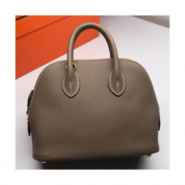 Hermes Mini Bolide Epsom Leather Tote Bag ,18cm - 에르메스 미니 볼리드 엡송 레더 여성용 토트백 HERB0395,18cm,다크그레이