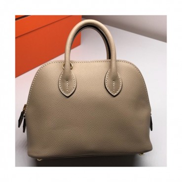 Hermes Mini Bolide Epsom Leather Tote Bag ,18cm - 에르메스 미니 볼리드 엡송 레더 여성용 토트백 HERB0394,18cm,연그레이