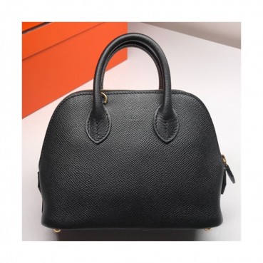 Hermes Mini Bolide Epsom Leather Tote Bag ,18cm - 에르메스 미니 볼리드 엡송 레더 여성용 토트백 HERB0393,18cm,블랙
