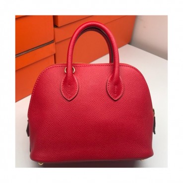 Hermes Mini Bolide Epsom Leather Tote Bag ,18cm - 에르메스 미니 볼리드 엡송 레더 여성용 토트백 HERB0392,18cm,레드