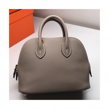 Hermes Mini Bolide Epsom Leather Tote Bag ,18cm - 에르메스 미니 볼리드 엡송 레더 여성용 토트백 HERB0391,18cm,그레이