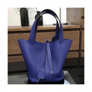 Hermes Picotin  Lock Togo Leather Tote Bag,22cm - 에르메스 피코탄 락 토고 레더 여성용 토트백 HERB0321, 22cm,블루