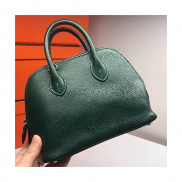 Hermes Mini Bolide Goat Skin Leather Tote Bag ,18cm - 에르메스 미니 볼리드 고트 스킨 레더 여성용 토트백 HERB0311,18cm,그린