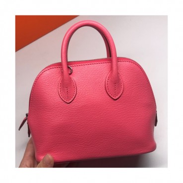 Hermes Mini Bolide Goat Skin Leather Tote Bag ,18cm - 에르메스 미니 볼리드 고트 스킨 레더 여성용 토트백 HERB0310,18cm,핑크