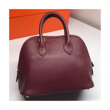 Hermes Mini Bolide Goat Skin Leather Tote Bag ,18cm - 에르메스 미니 볼리드 고트 스킨 레더 여성용 토트백 HERB0307,18cm,와인