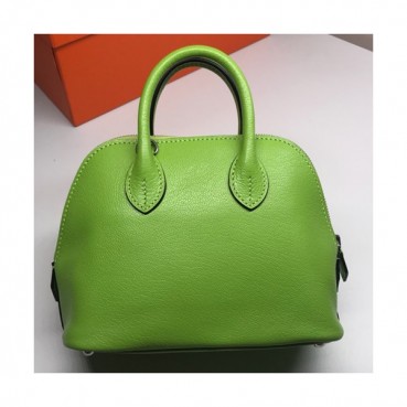 Hermes Mini Bolide Goat Skin Leather Tote Bag ,18cm - 에르메스 미니 볼리드 고트 스킨 레더 여성용 토트백 HERB0303,18cm,라이트그린