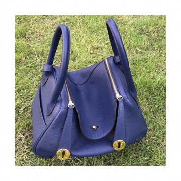 Hermes Lindy TC Leather Tote Bag ,26cm - 에르메스 린디 TC 레더 여성용 토트백 HERB0168,26cm,블루